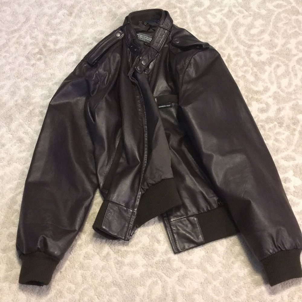 Leather Members Only Bomber Jacket